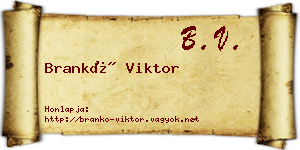 Brankó Viktor névjegykártya